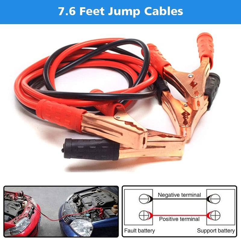 STDY Car Roadside Emergency Kit, Vehicle Truck Safety Road Side Assistance Kits Auto Accessory, with Jumper Cables, Tow Rope, Reflective Triangle, Tire Pressure Gauge, etc - Image 3